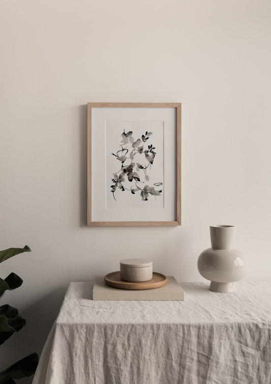 Obra Original Acuarela Black & White